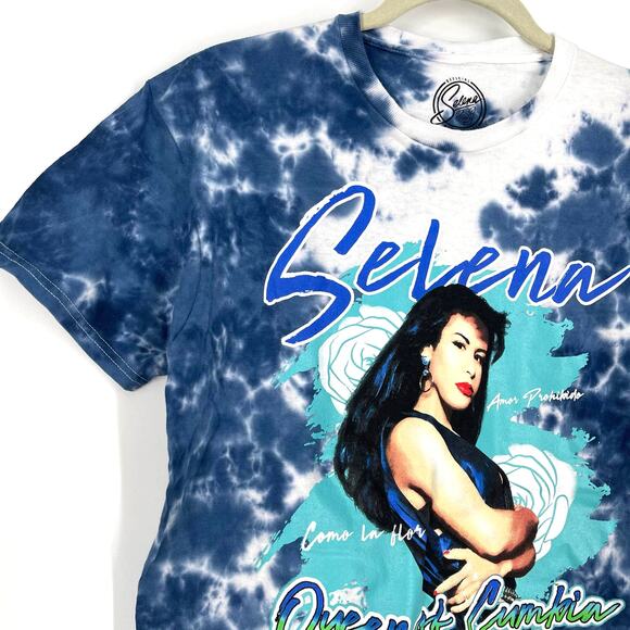 Selena Queen Of Cumbia Portrait Tie Dye T-Shirt Blue Size Medium NWOT - Picture 3 of 7